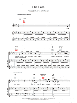 page one of She Falls (Piano, Vocal & Guitar Chords)