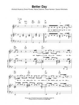 page one of Better Day (Piano, Vocal & Guitar Chords)