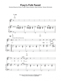 page one of Foxy's Folk Faced (Piano, Vocal & Guitar Chords)