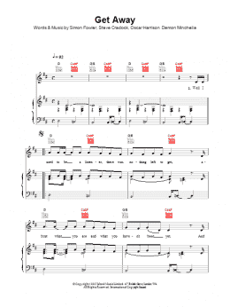 page one of Get Away (Piano, Vocal & Guitar Chords)