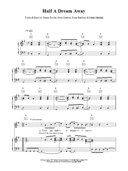 page one of Half A Dream Away (Piano, Vocal & Guitar Chords)