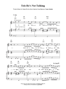 page one of Tele He's Not Talking (Piano, Vocal & Guitar Chords)
