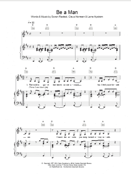 page one of Be a Man (Piano, Vocal & Guitar Chords)