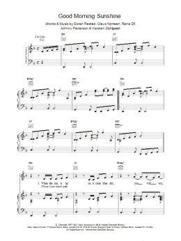 page one of Good Morning Sunshine (Piano, Vocal & Guitar Chords)