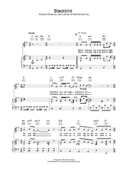 page one of Blackbird (Piano, Vocal & Guitar Chords (Right-Hand Melody))