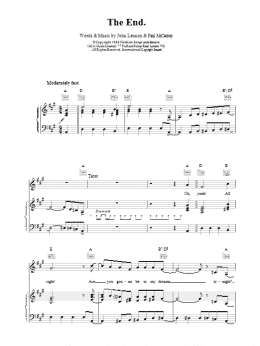 page one of The End (Piano, Vocal & Guitar Chords)