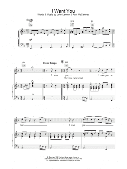 page one of I Want You (Piano, Vocal & Guitar Chords)