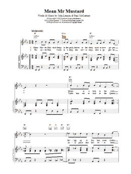 page one of Mean Mr. Mustard (Piano, Vocal & Guitar Chords)