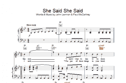 page one of She Said She Said (Piano, Vocal & Guitar Chords)