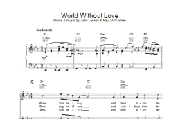 page one of World Without Love (Piano, Vocal & Guitar Chords)