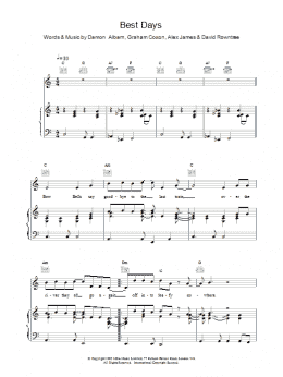 page one of Best Days (Piano, Vocal & Guitar Chords)