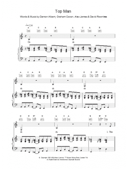 page one of Top Man (Piano, Vocal & Guitar Chords)