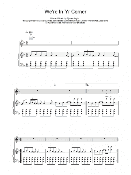 page one of We're In Your Corner (Piano, Vocal & Guitar Chords)
