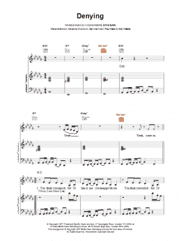 page one of Denying (Piano, Vocal & Guitar Chords)