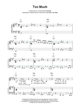 page one of Too Much (Piano, Vocal & Guitar Chords)