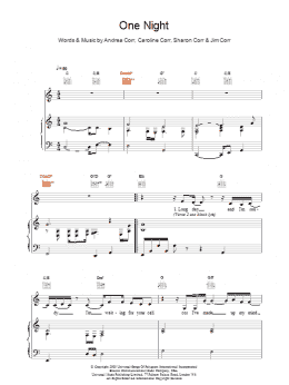 page one of One Night (Piano, Vocal & Guitar Chords)