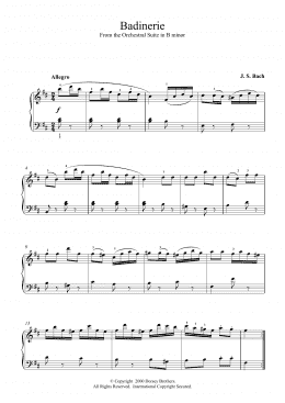 page one of Badinerie (from Orchestral Suite No. 2 in B Minor) (Piano Solo)