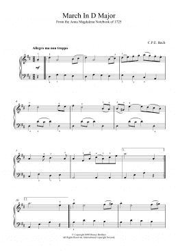 page one of March In D Major, BWV App. 122 (Piano Solo)