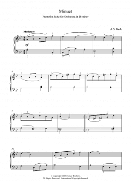 page one of Minuet (from Orchestral Suite No. 2 in B Minor) (Piano Solo)