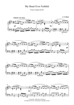 page one of My Heart Ever Faithful (Piano Solo)