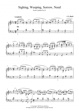page one of Sighing, Weeping, Sorrow, Need (Piano Solo)