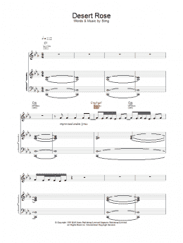 page one of Desert Rose (Piano, Vocal & Guitar Chords)