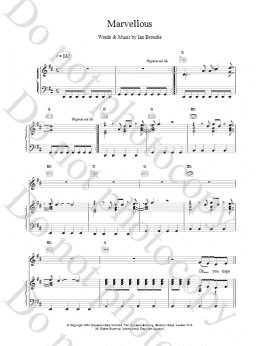 page one of Marvellous (Piano, Vocal & Guitar Chords)