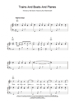 page one of Trains And Boats And Planes (Piano, Vocal & Guitar Chords)