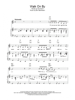 page one of Walk On By (Piano, Vocal & Guitar Chords)