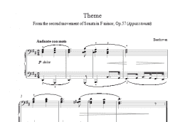 page one of Appassionata Theme (Piano Solo)