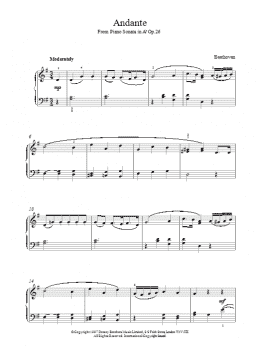 page one of Andante Sonata Op.26 (Piano Solo)