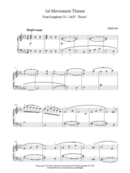 page one of 1st Movement Theme From Eroica (Piano Solo)