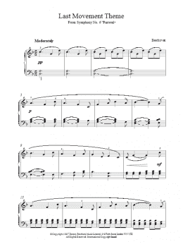 page one of Last Movement Theme From Symphony No.6 Pastoral (Piano Solo)