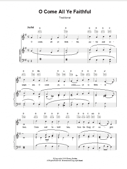 page one of O Come, All Ye Faithful (Adeste Fideles) (Piano, Vocal & Guitar Chords)