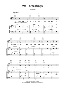 page one of We Three Kings Of Orient Are (Piano, Vocal & Guitar Chords)