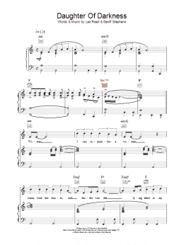 page one of Daughter Of Darkness (Piano, Vocal & Guitar Chords)