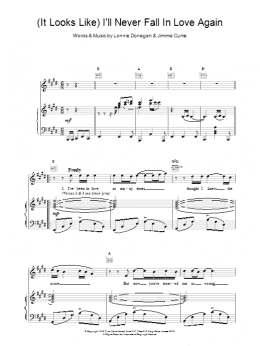 page one of (It Looks Like) I'll Never Fall In Love Again (Piano, Vocal & Guitar Chords)