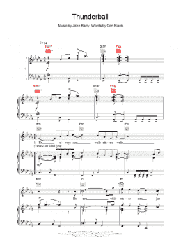 page one of Thunderball (Piano, Vocal & Guitar Chords)