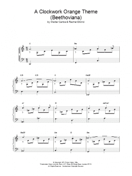 page one of A Clockwork Orange Theme (Beethoviana) (Piano Solo)