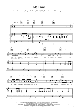 page one of My Love (Piano, Vocal & Guitar Chords)