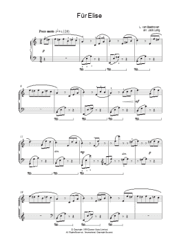 page one of Fur Elise (arr. Jack Long) (Piano Solo)