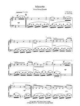 page one of Minuetto from String Quartet (Piano Solo)
