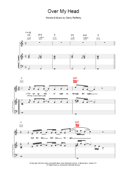 page one of Over My Head (Piano, Vocal & Guitar Chords)