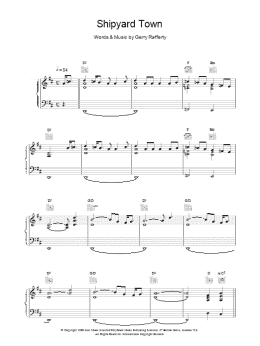 page one of Shipyard Town (Piano, Vocal & Guitar Chords)