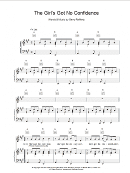 page one of The Girl's Got No Confidence (Piano, Vocal & Guitar Chords)