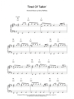 page one of Tired Of Talkin' (Piano, Vocal & Guitar Chords)