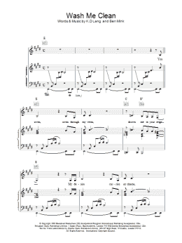 page one of Wash Me Clean (Piano, Vocal & Guitar Chords)