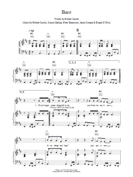 page one of Bare (Piano, Vocal & Guitar Chords)
