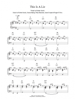 page one of This Is A Lie (Piano, Vocal & Guitar Chords)