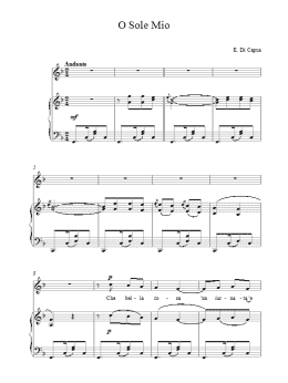 page one of O Sole Mio (Piano, Vocal & Guitar Chords)